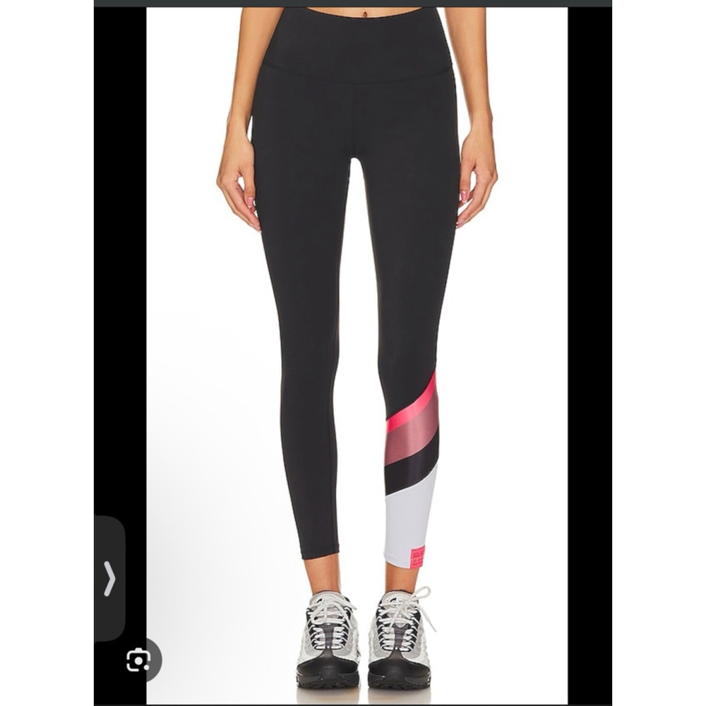 P.E Nation Check Mark Legging in Black & Diva Pink- Size XS